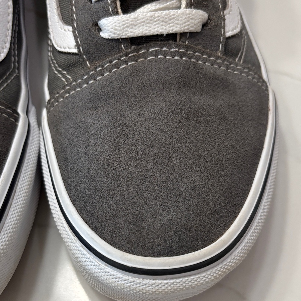Vans Old Skool Gray and White Suede Low Top Sneakers - Picture 4 of 15